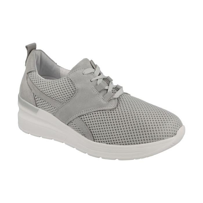 Women's Wide Fit DB Pollyanna Trainers in Grey Mesh - Image 1