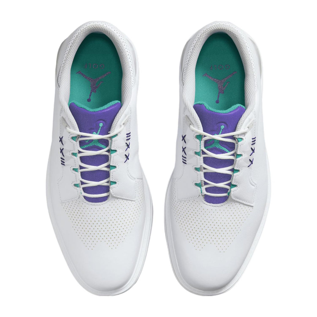 Men's Wide Fit Nike FQ7874-100 Jordan Adg 5 Waterproof Golf Shoes in White - Image 6