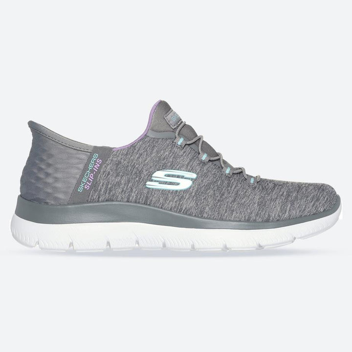 Women's Wide Fit Skechers 149937 Slip-ins Summits Dazzling Trainers in Grey/Multi - Image 1