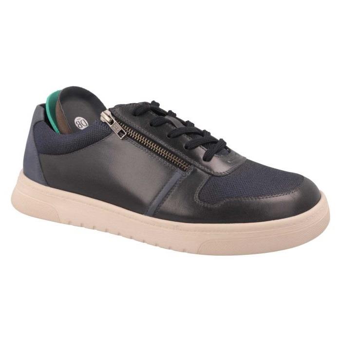 Men's Wide Fit DB Noah Shoes in Navy Leather / Navy Mesh - Image 1