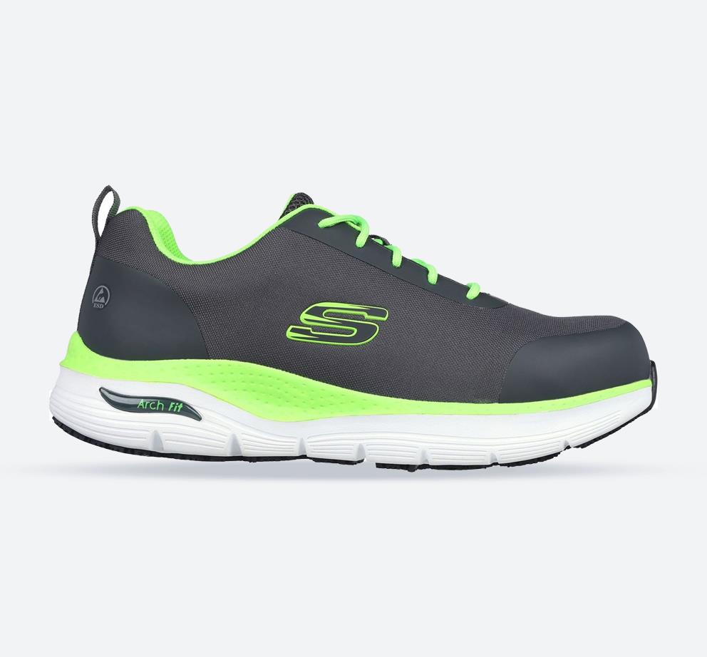 Men's Wide Fit Skechers 200086EC Arch Fit Ringstap Safety Trainers in Black - Image 7