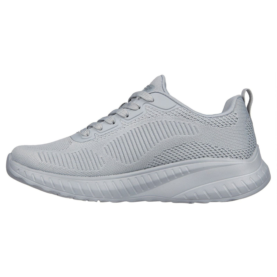 Women's Wide Fit Skechers Bobs Squad Chaos Face Off 117209 Vegan Trainers - Light Grey in Light Grey - Image 4