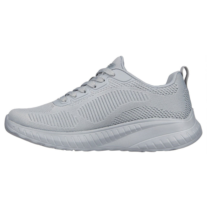 Women's Wide Fit Skechers Bobs Squad Chaos Face Off 117209 Vegan Trainers - Light Grey in Light Grey - Image 1