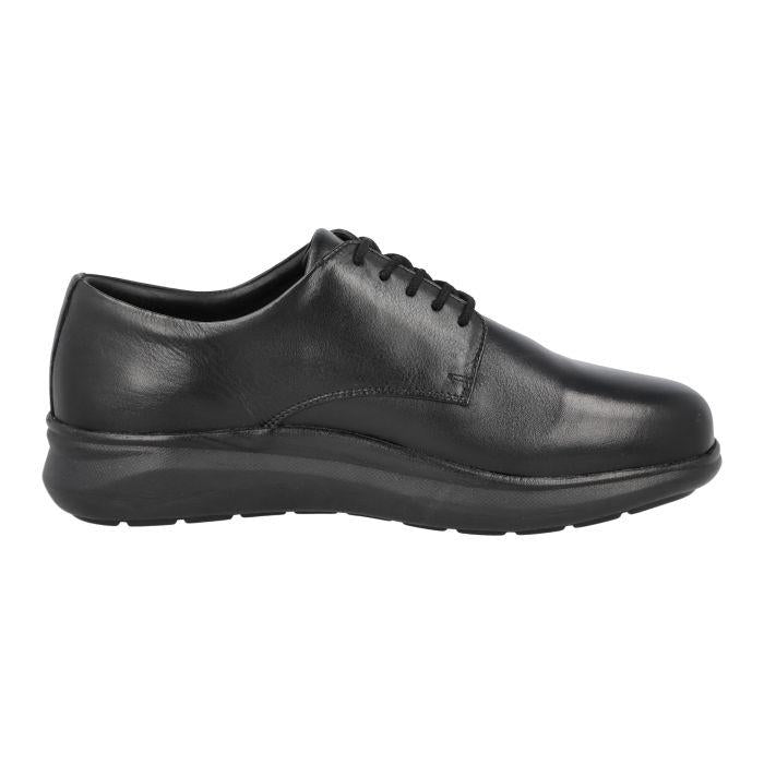 Men's Wide Fit DB Elvis Shoes in Black Leather - Image 1