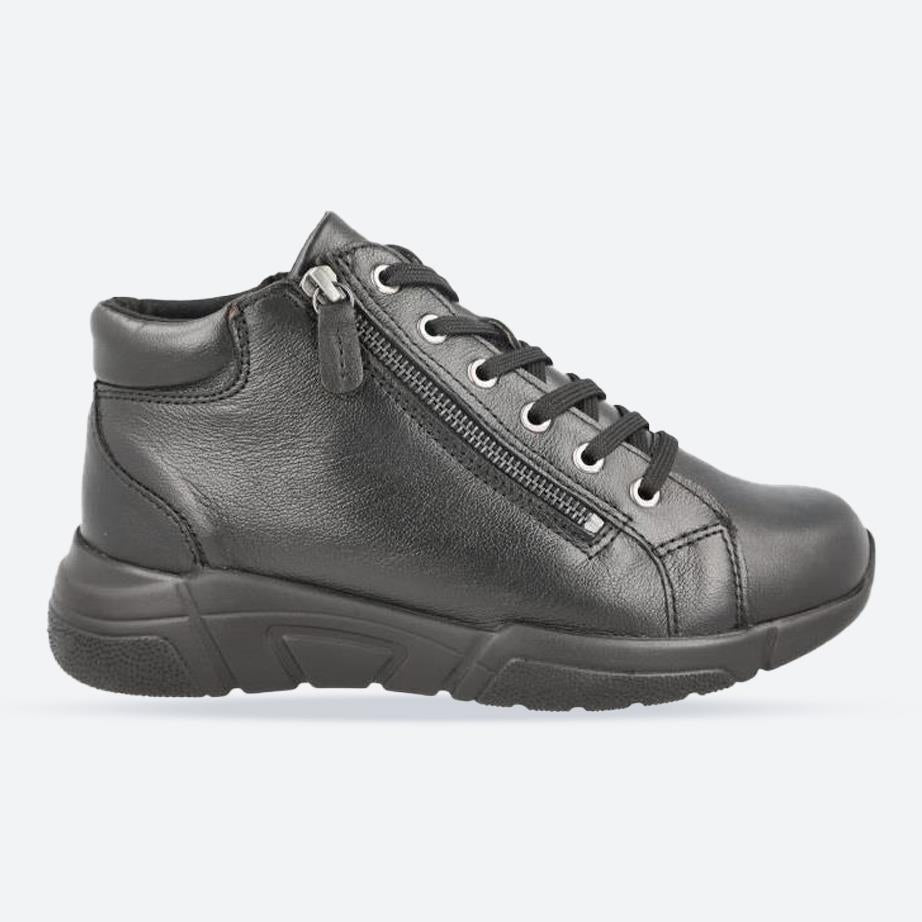 Women's Wide Fit DB Harbour Boots in Black Leather - Image 1