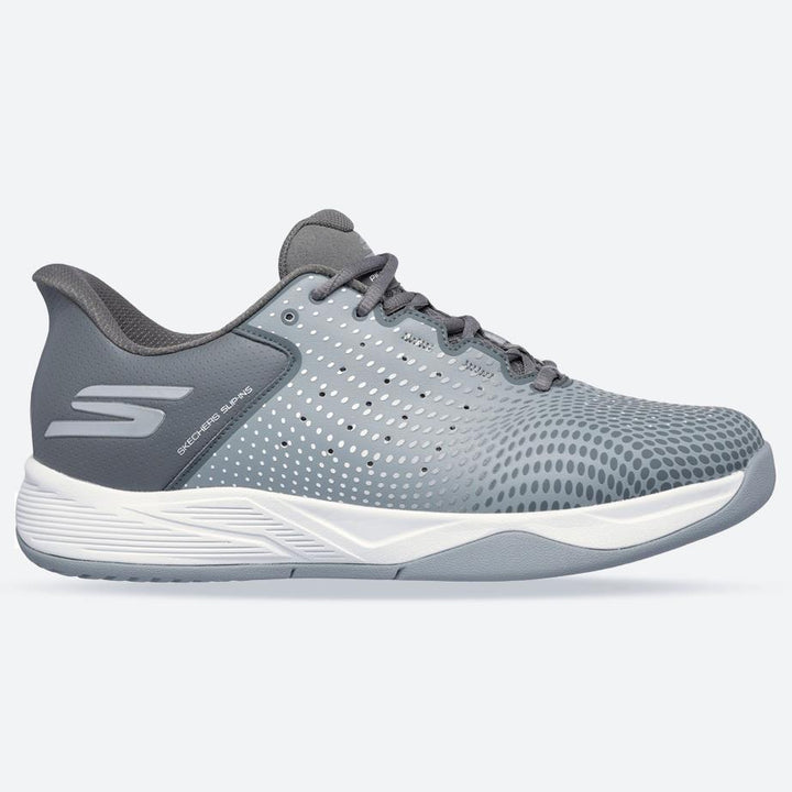 Men's Relaxed Fit Skechers Slip-ins 246101 Viper Court Vegan Reload Trainers in Grey/Charcoal - Image 1