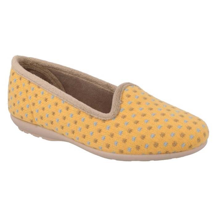 Women's Wide Fit DB Lacey Slip-on Slippers in Blue Multi Textile - Image 1