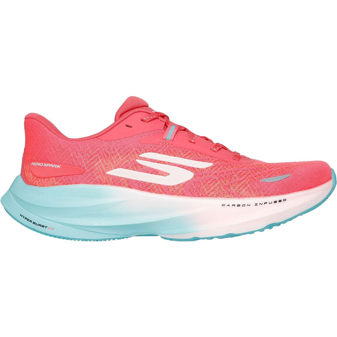 Women's Wide Fit Skechers 172200 Aero Spark Trainers in Coral - Image 2