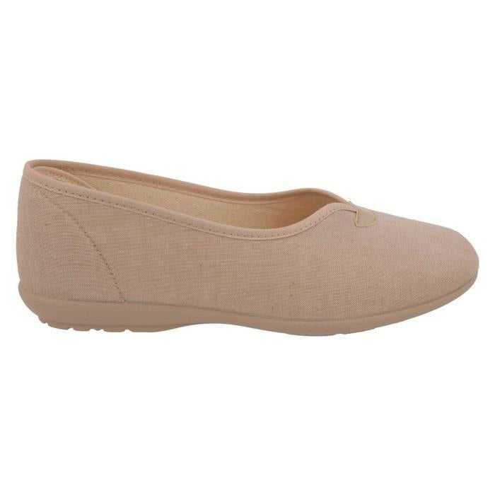 Women's Wide Fit DB Isobelle Canvas Shoes in Beige Canvas - Image 1