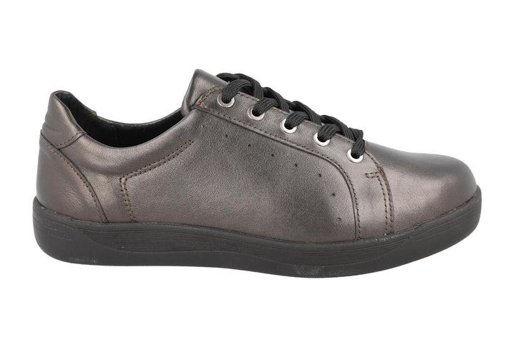 Womens Wide Fit DB Sinead Shoes in Black Leather - Image 1