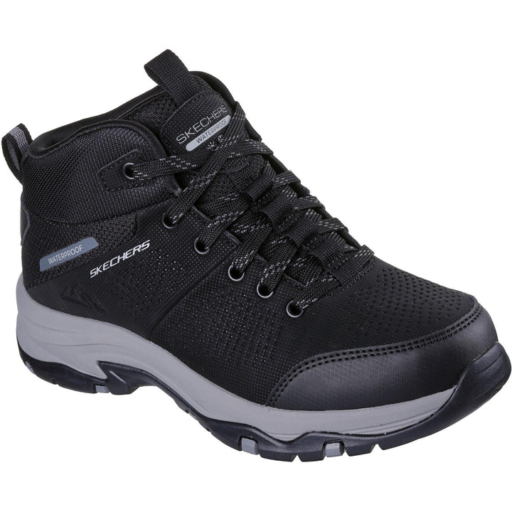 Women's Relaxed Fit Skechers 180005 Waterproof Trego Trail Destination Boots in Black/Charcoal - Image 1