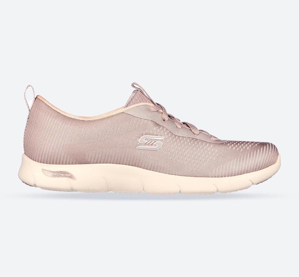 Women's Wide Fit Skechers 104390 Arch Fit Refine Classy Doll Trainers - Dark Taupe in Dark Taupe - Image 1