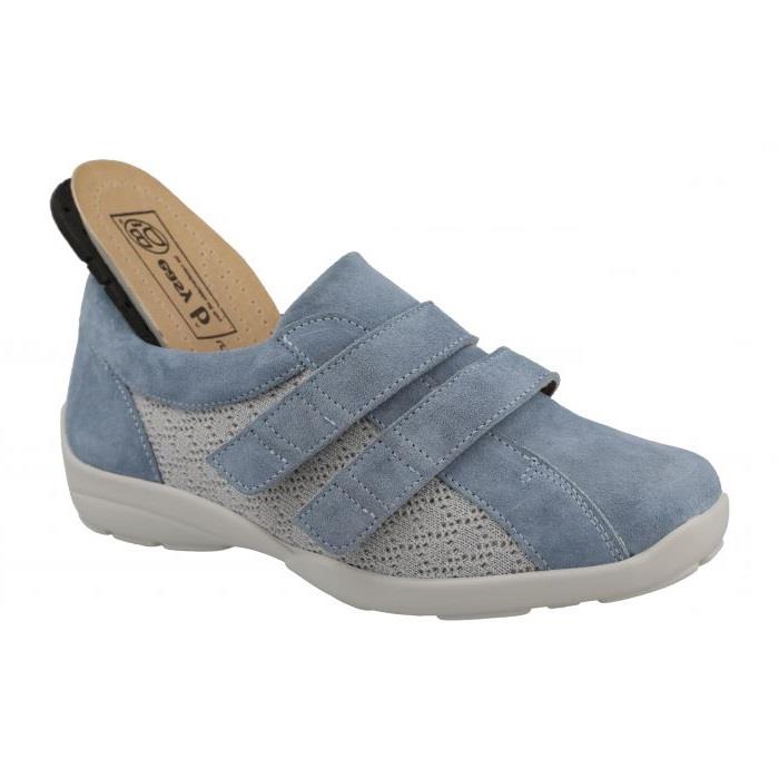 Women's Wide Fit DB Hummingbird Shoes in Blue Suede - Image 6