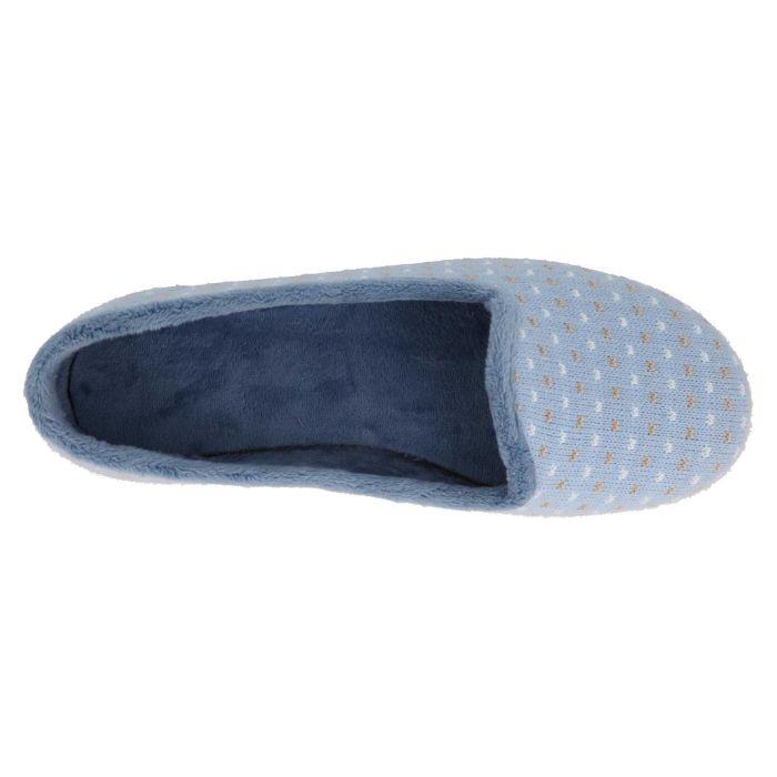 Women's Wide Fit DB Lacey Slip-on Slippers in Blue Multi Textile - Image 1