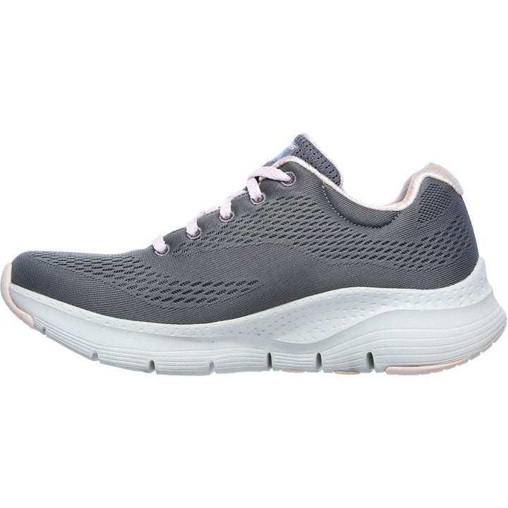 Women's Wide Fit Skechers 149057 Unny Outlook Sports Trainers - Grey/Pink in Grey/Pink - Image 1