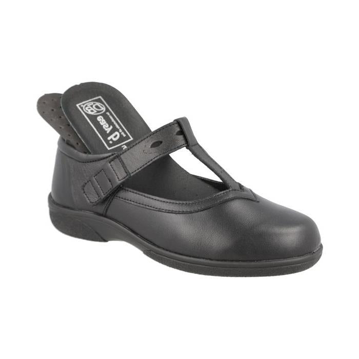 Women's Wide Fit DB Brookfield Shoes in Black Leather - Image 1