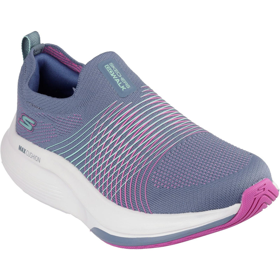 Women's Wide Fit Skechers 125052 Go Walk Max Walker Sally Trainers in Black/White - Image 8