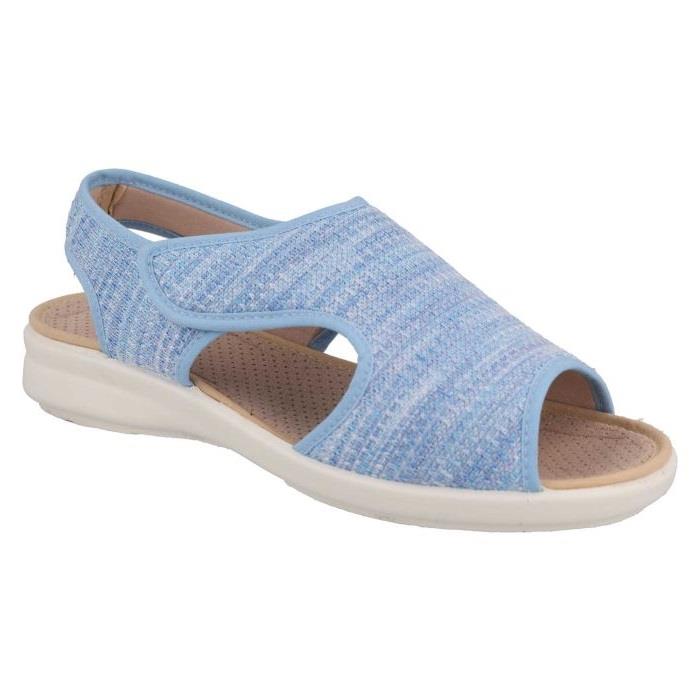 Women's Wide Fit DB Ragwort Sandals in Black Multi Stretch - Image 1