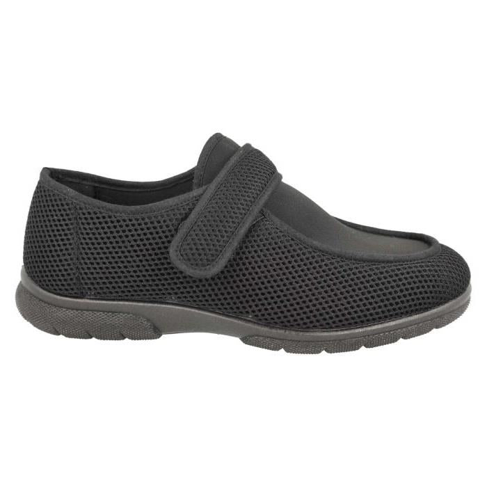 Men's Wide Fit DB Jamie Shoes in Black Stretch Textile - Image 2