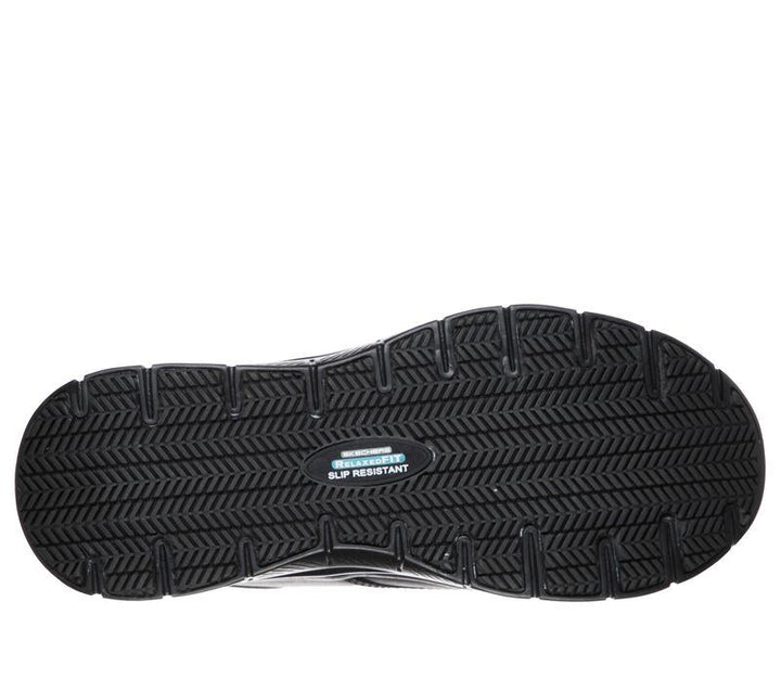 Mens Wide Fit Skechers Work Flex Advantage 77513 Work Rf fourche Sr Shoes in Black - Image 1