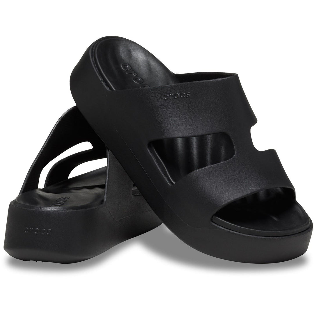 Women's Crocs 209409 Getaway Platform H-Strap Slippers in Latte - Image 17