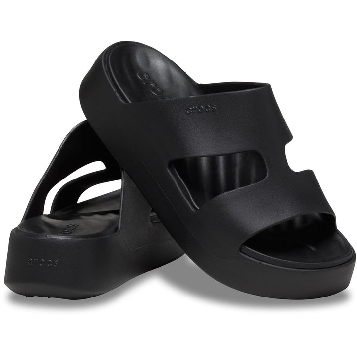Women's Crocs 209409 Getaway Platform H-Strap Slippers in Latte - Image 1