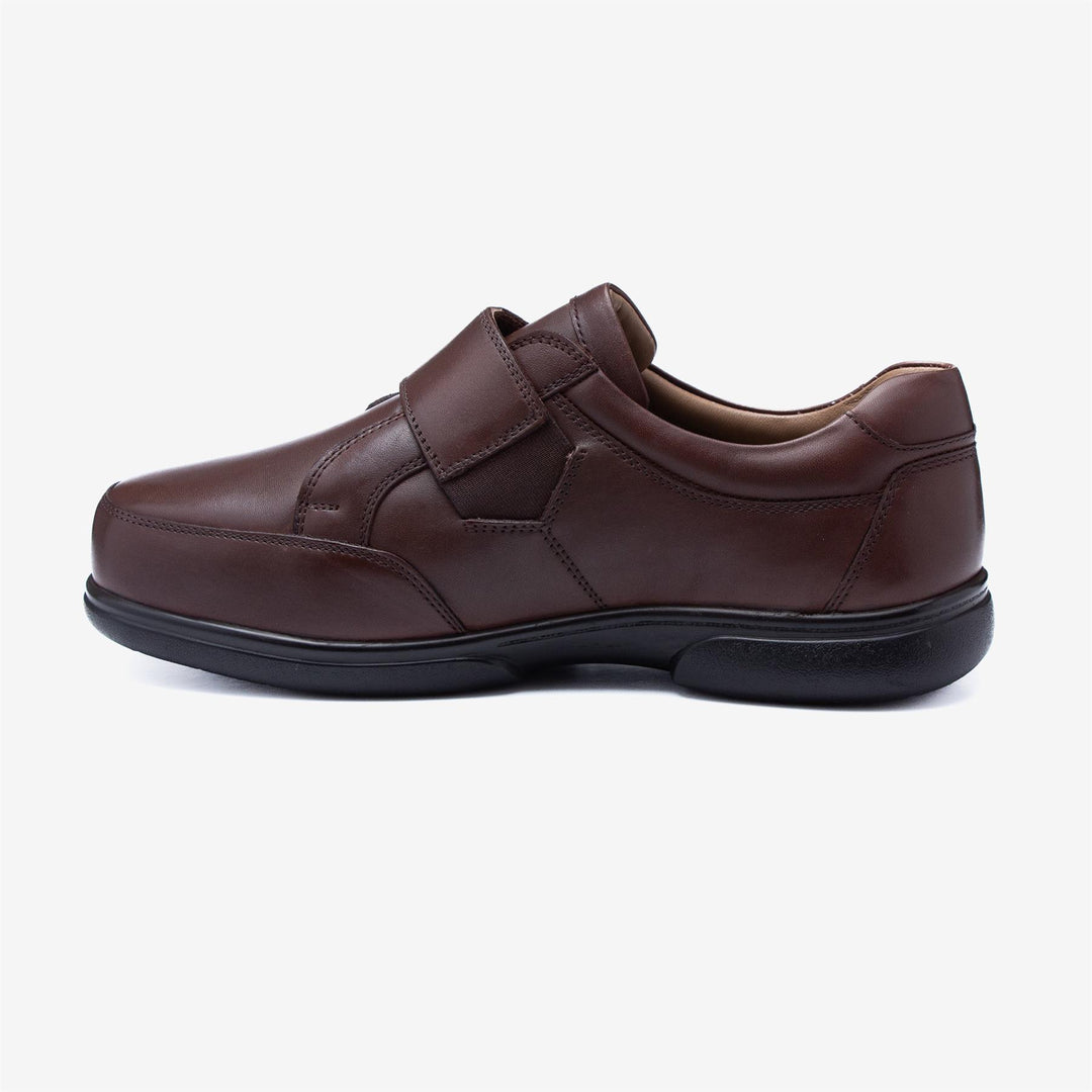 Mens Wide Fit Tredd Well Phoenix Velcro Shoes in Brown - Image 5