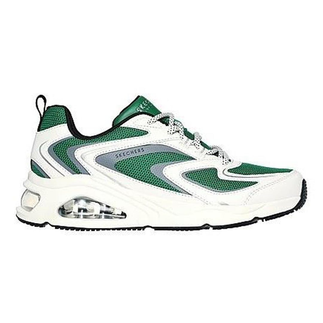 Women's Wide Fit Skechers 177424 Tres Air Uno Street Fl Air Trainers - White/Green in White/Green - Image 2