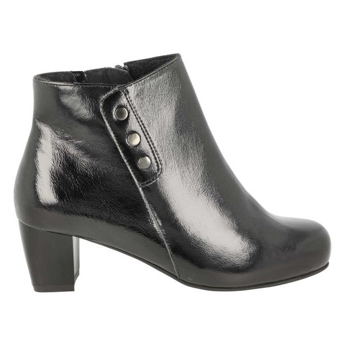 Women's Wide Fit DB Jeannie Heeled Boots in Black Nappa Leather - Image 7