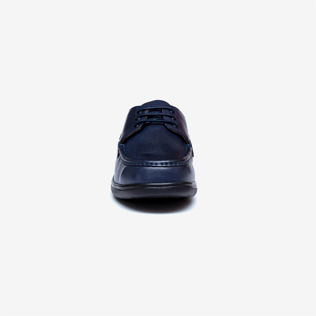 Mens Wide Fit Tredd Well Dean Boat Shoes in Navy - Image 4