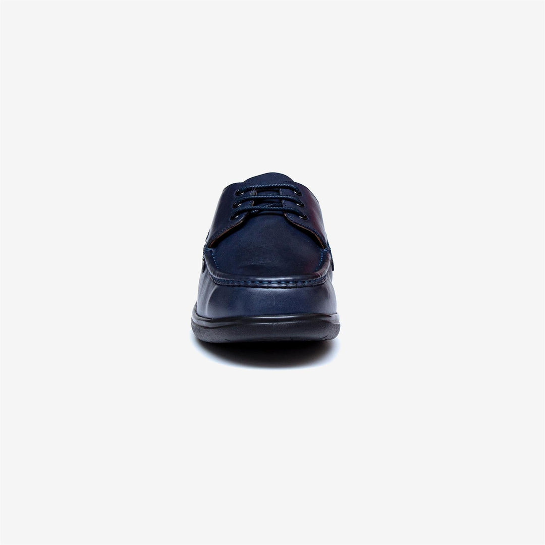 Mens Wide Fit Tredd Well Dean Shoes Navy Boat Shoes in Navy - Image 5