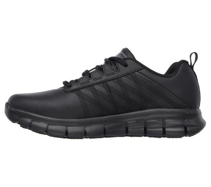 Women's Wide Fit Skechers 76576EC Sure Track Erath Occupational Trainers in Black - Image 1