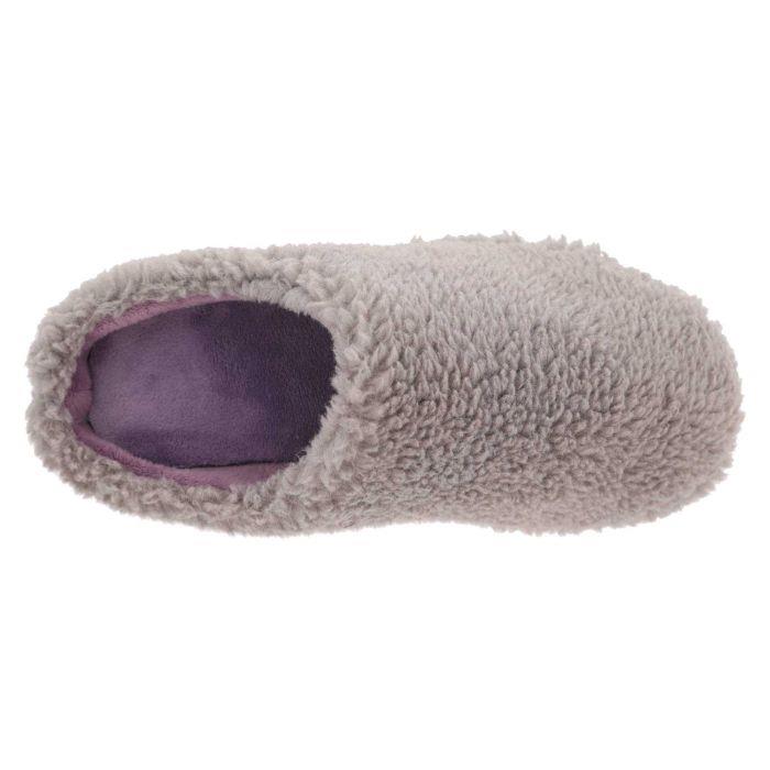 Women's Wide Fit DB Tatum Mule Slippers in Grey Fleece - Image 5