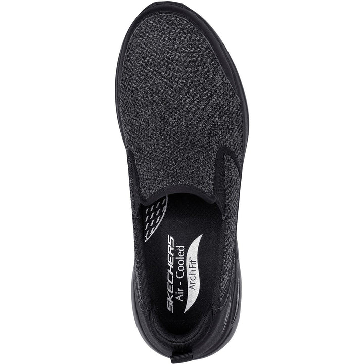 Men's Wide Fit Skechers 216183 Go Walk Arch Fit Trainers in Black - Image 1