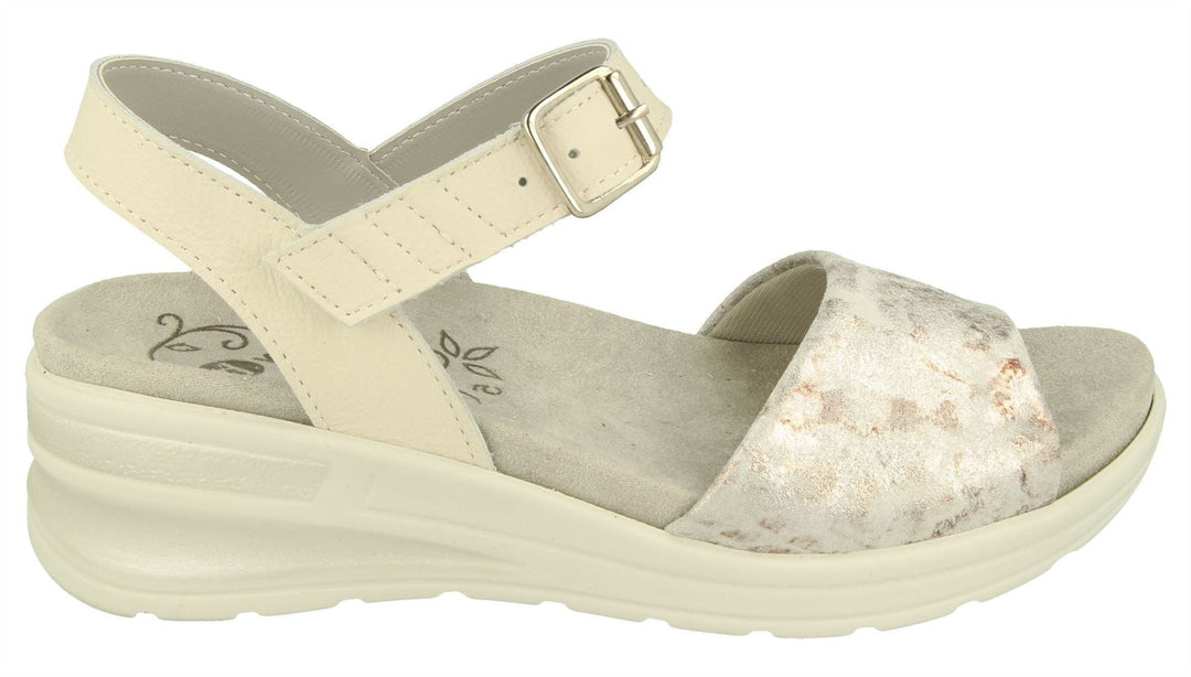 Womens Wide Fit DB Nightjar Sandals in Sky Blue Lea / Suede - Image 2
