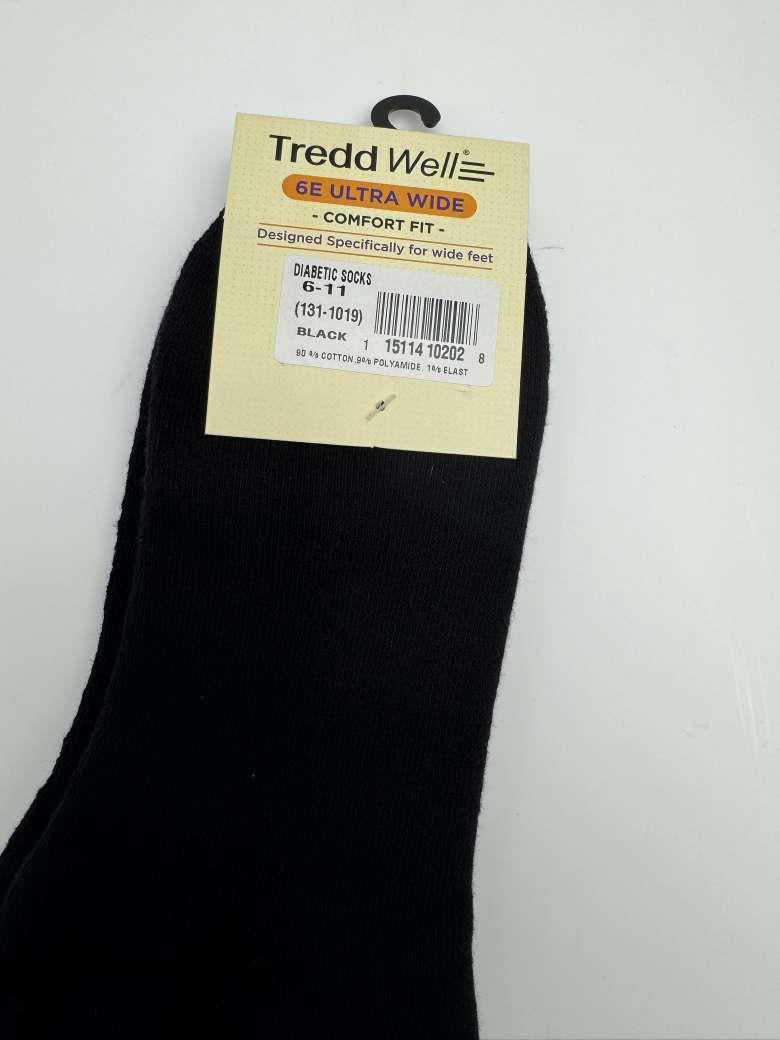 Mens Tredd Well Wide Fit 131-1019 Diabetic Cotton Socks in Black - Image 4