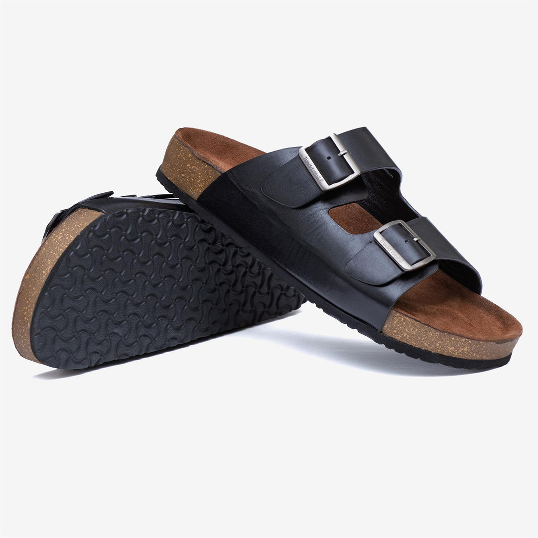 Men's Wide Fit Tredd Well Brazil Sandals in Black - Image 7