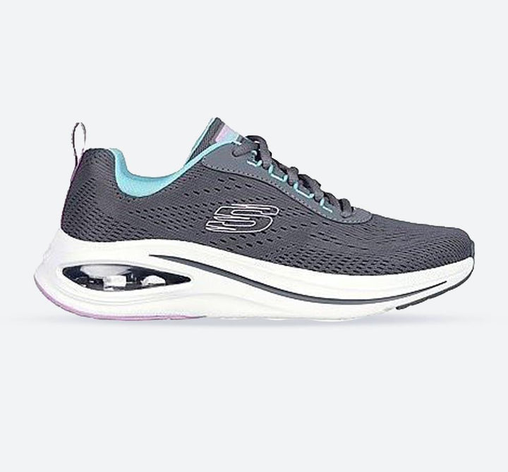 Women's Wide Fit Skechers 150131 Skech Air Meta Aired Out Trainers - Charcoal/Multi in Charcoal/Multi - Image 1