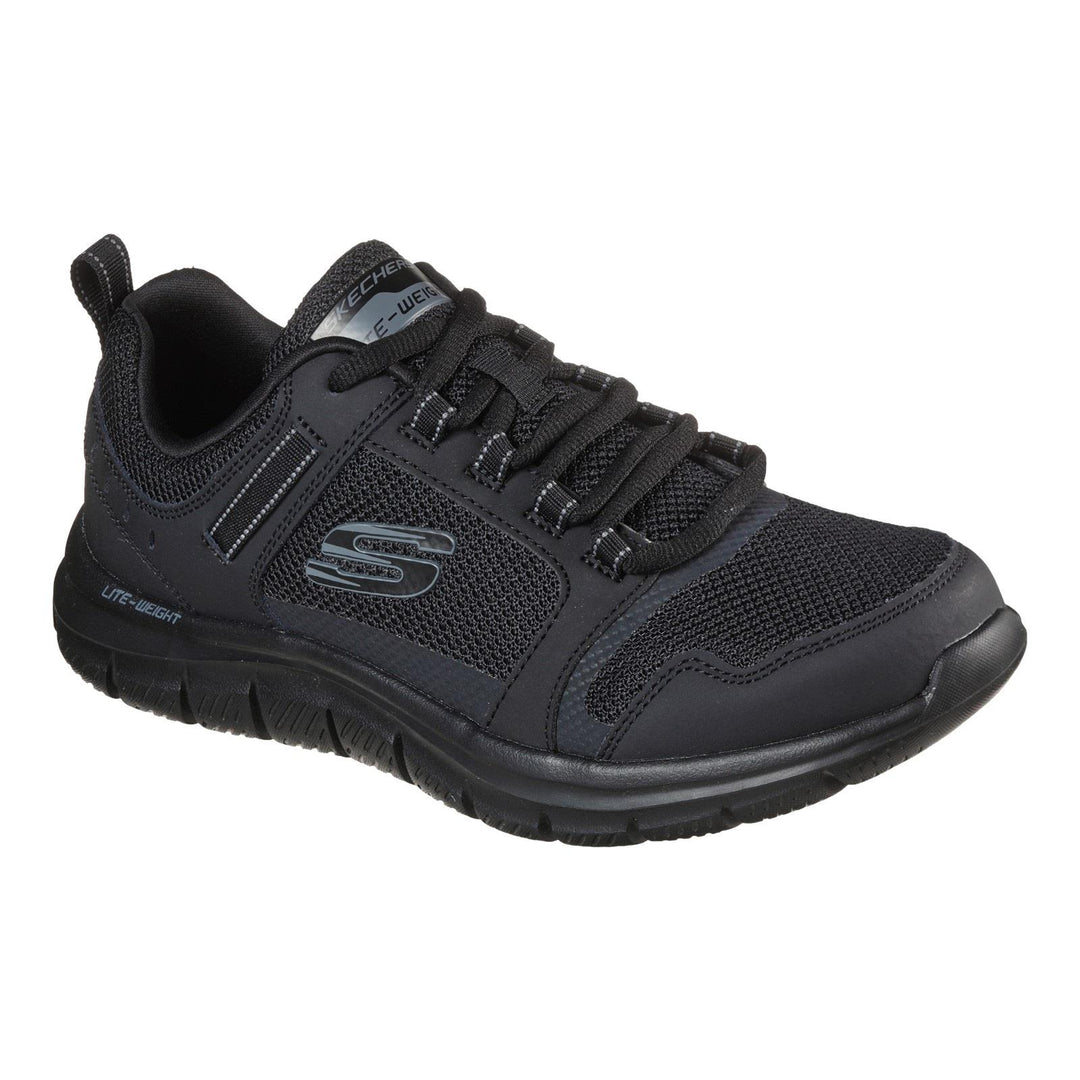 Men's Wide Fit Skechers 232001 Track Knockhill Trainers in Black - Image 4