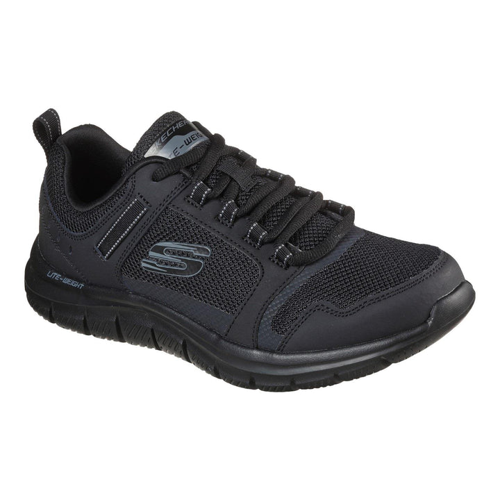 Men's Wide Fit Skechers 232001 Track Knockhill Trainers in Black - Image 1