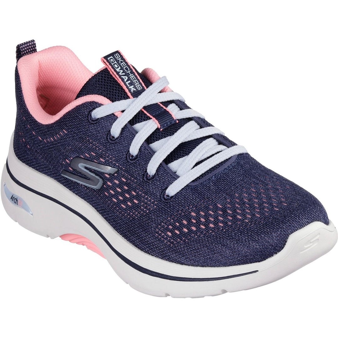 Women's Wide Fit Skechers 125311 Go Walk Arch Fit 2.0 Vivid Trainers in Grey/Lavender - Image 7
