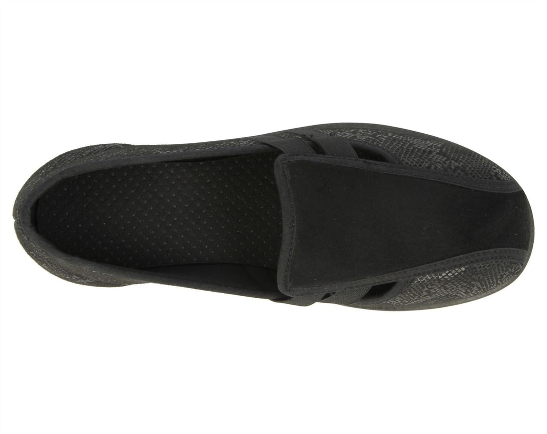 Womens Wide Fit DB Peterborough Shoes in Navy Suedette / Stretch - Image 5