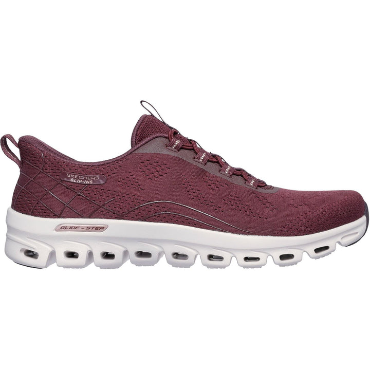 Women's Wide Fit Skechers 104750 Slip-ins Glide Step Elevate Amaze Trainers in Burgundy - Image 1