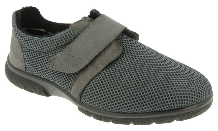 Men's Wide Fit DB Desmond Shoes in Black Textile - Image 1