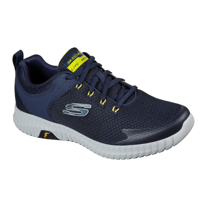 Men's Wide Fit Skechers 232212 Elite Flex Prime Take Over Sports Trainers - Navy/Yellow in Navy/Yellow - Image 1