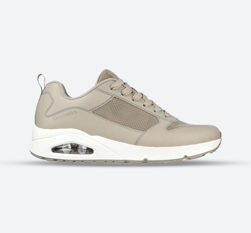 Men's Wide Fit Skechers 232248 Uno - Sol Trainers in Taupe - Image 1