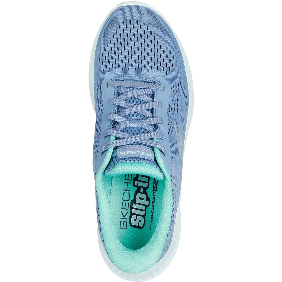 Women's Wide Fit Skechers 125643 Slip-ins Go Walk Now Khloe Trainers in Blue/Green - Image 5