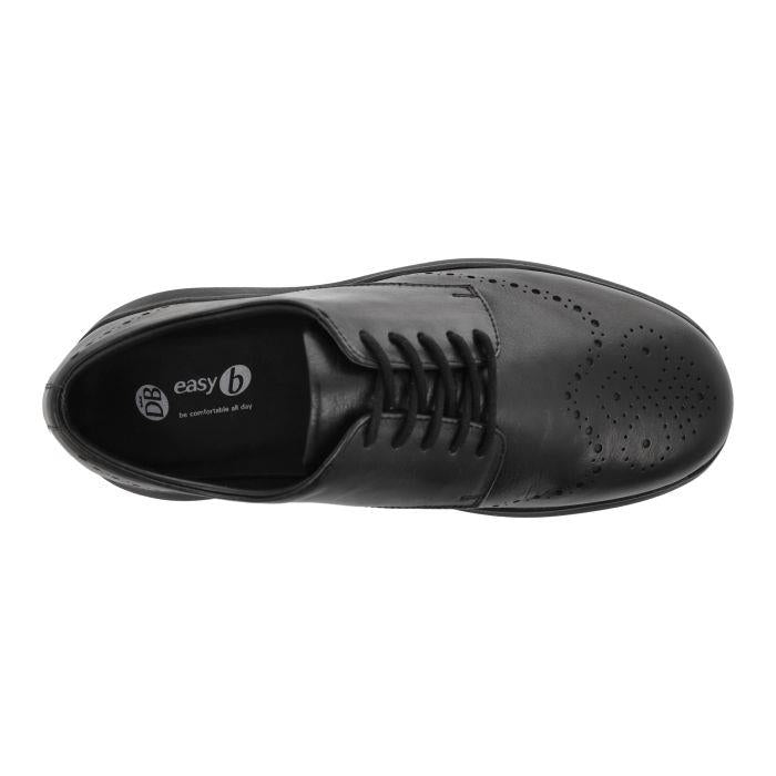 Men's Wide Fit DB Elliott Shoes in Black Leather - Image 1