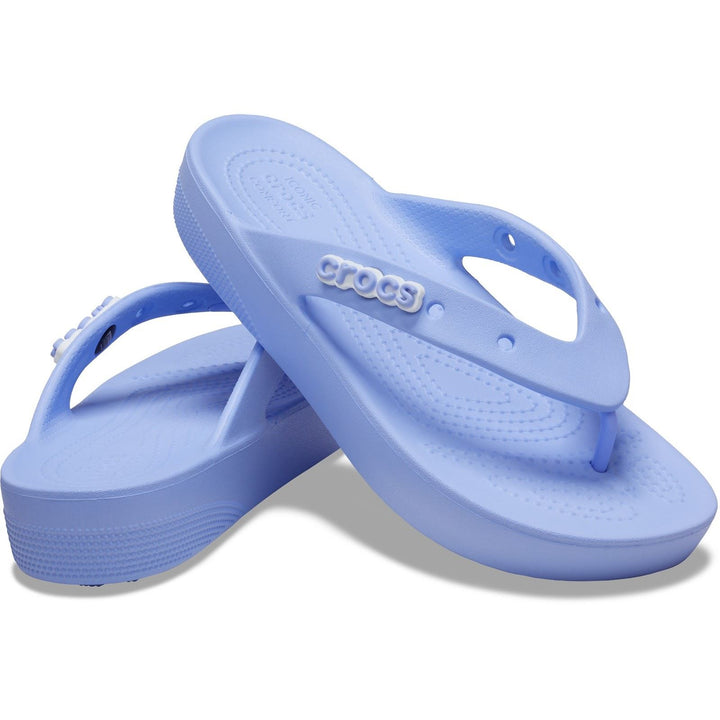Women's Crocs 207714 Classic Platform Flip Flop in Bone - Image 1