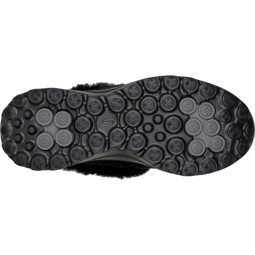 Women's Wide Fit Skechers 175051 Go Walk Lounge Slippers in Black - Image 6